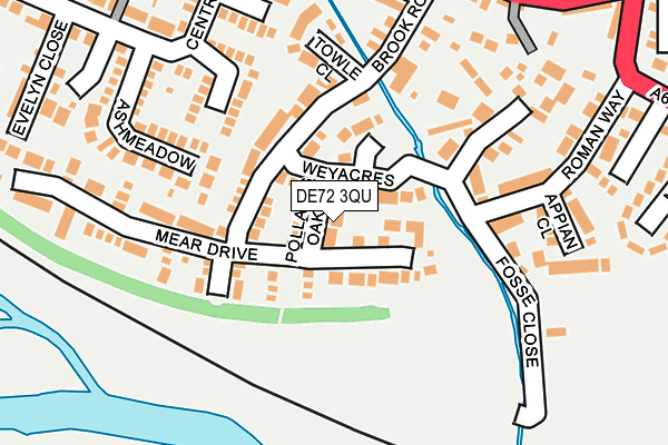 DE72 3QU map - OS OpenMap – Local (Ordnance Survey)