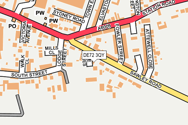 DE72 3QY map - OS OpenMap – Local (Ordnance Survey)