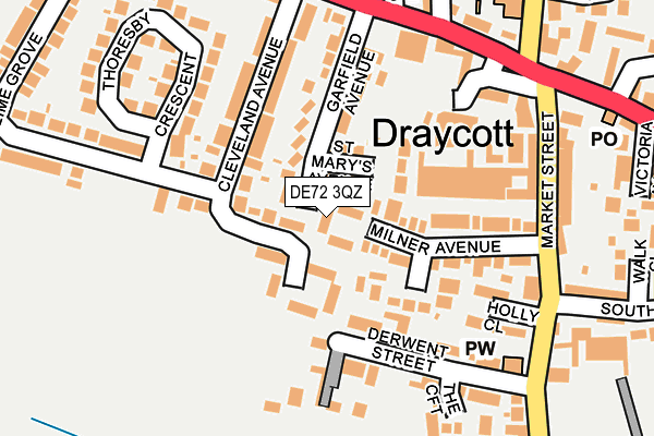 DE72 3QZ map - OS OpenMap – Local (Ordnance Survey)