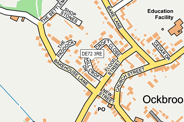 DE72 3RE map - OS OpenMap – Local (Ordnance Survey)