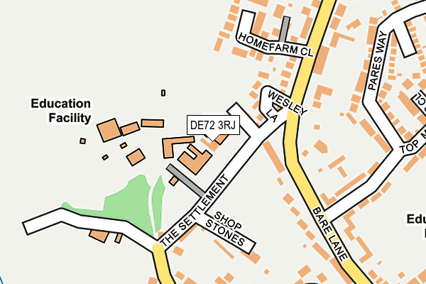 DE72 3RJ map - OS OpenMap – Local (Ordnance Survey)