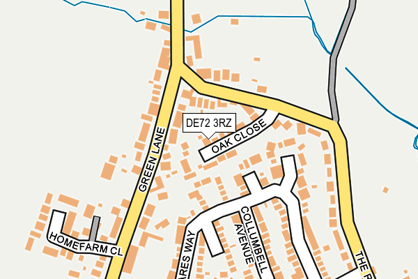 DE72 3RZ map - OS OpenMap – Local (Ordnance Survey)