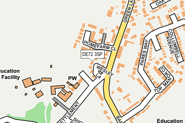 DE72 3SP map - OS OpenMap – Local (Ordnance Survey)