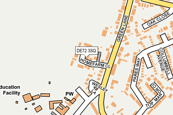 DE72 3SQ map - OS OpenMap – Local (Ordnance Survey)