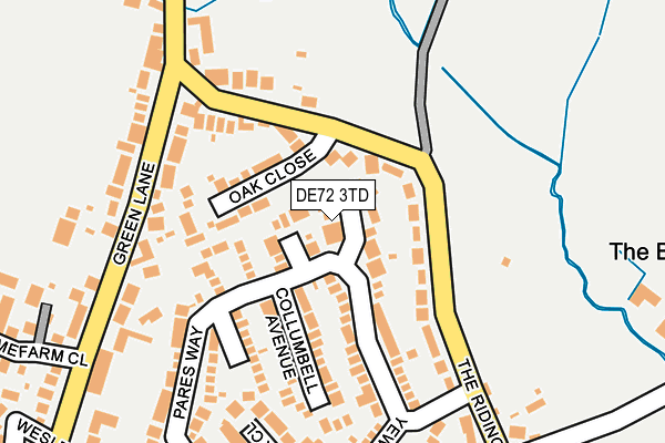 DE72 3TD map - OS OpenMap – Local (Ordnance Survey)