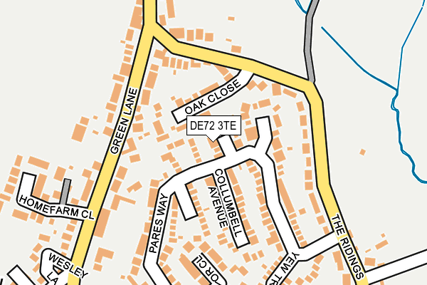 DE72 3TE map - OS OpenMap – Local (Ordnance Survey)