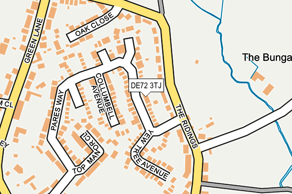 DE72 3TJ map - OS OpenMap – Local (Ordnance Survey)