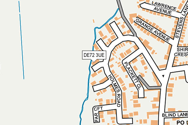 DE72 3UE map - OS OpenMap – Local (Ordnance Survey)