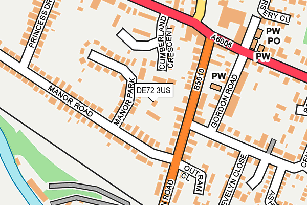 DE72 3US map - OS OpenMap – Local (Ordnance Survey)