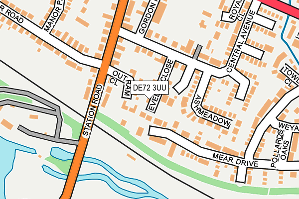 DE72 3UU map - OS OpenMap – Local (Ordnance Survey)