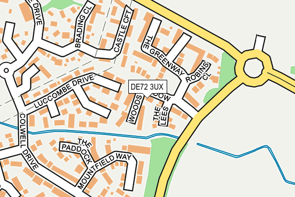 DE72 3UX map - OS OpenMap – Local (Ordnance Survey)