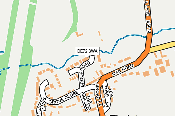 DE72 3WA map - OS OpenMap – Local (Ordnance Survey)