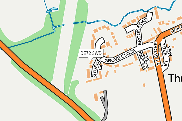 DE72 3WD map - OS OpenMap – Local (Ordnance Survey)