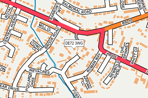 DE72 3WG map - OS OpenMap – Local (Ordnance Survey)