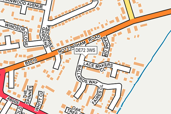 DE72 3WS map - OS OpenMap – Local (Ordnance Survey)