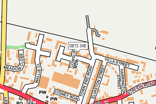 DE72 3XE map - OS OpenMap – Local (Ordnance Survey)