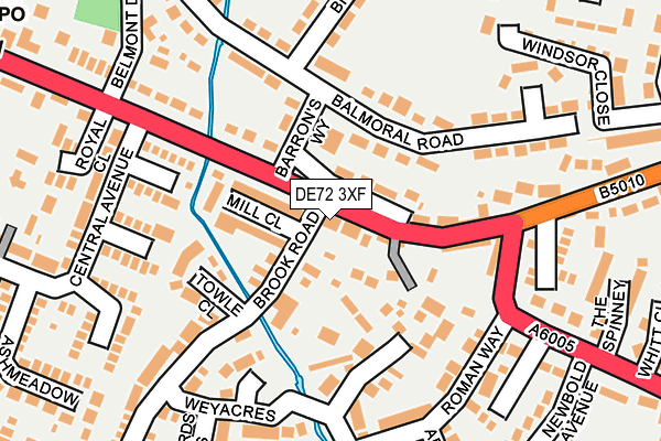 DE72 3XF map - OS OpenMap – Local (Ordnance Survey)