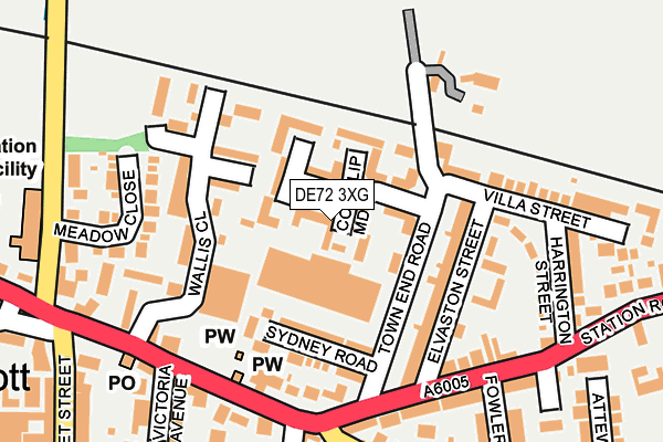 DE72 3XG map - OS OpenMap – Local (Ordnance Survey)