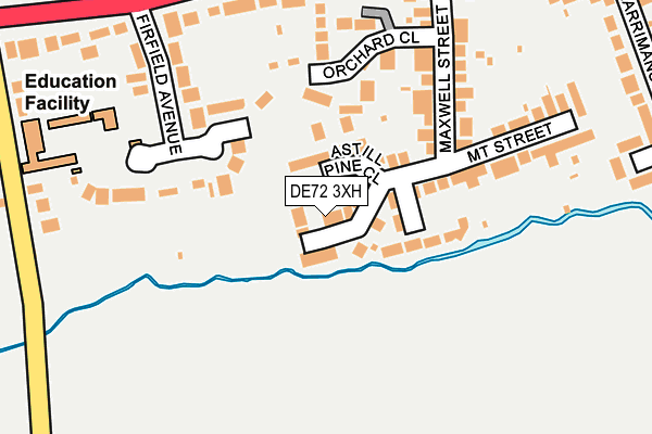 DE72 3XH map - OS OpenMap – Local (Ordnance Survey)