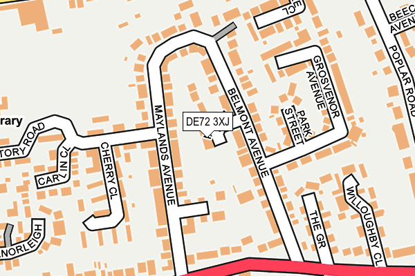 DE72 3XJ map - OS OpenMap – Local (Ordnance Survey)
