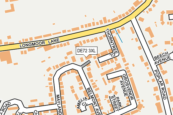 DE72 3XL map - OS OpenMap – Local (Ordnance Survey)
