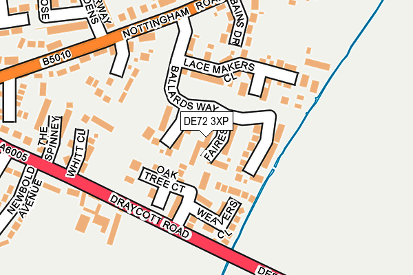 DE72 3XP map - OS OpenMap – Local (Ordnance Survey)