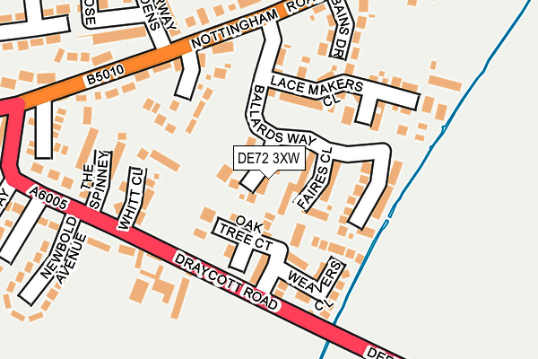 DE72 3XW map - OS OpenMap – Local (Ordnance Survey)