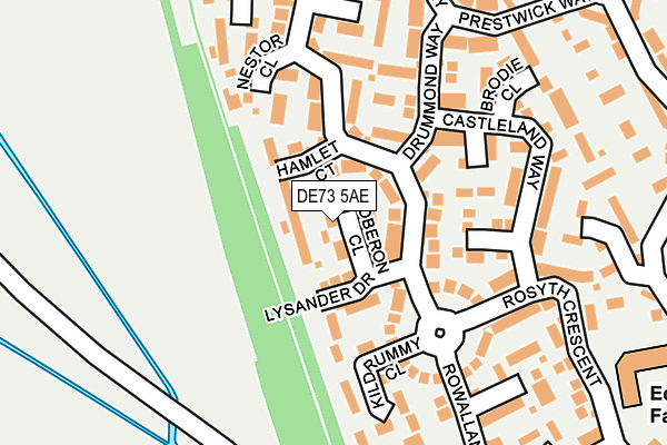 DE73 5AE map - OS OpenMap – Local (Ordnance Survey)