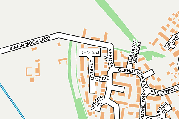 DE73 5AJ map - OS OpenMap – Local (Ordnance Survey)