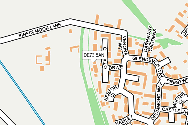 DE73 5AN map - OS OpenMap – Local (Ordnance Survey)