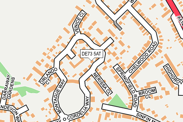 DE73 5AT map - OS OpenMap – Local (Ordnance Survey)