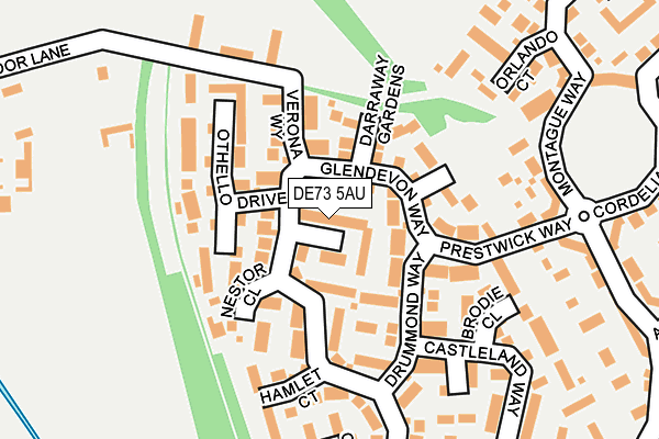 DE73 5AU map - OS OpenMap – Local (Ordnance Survey)