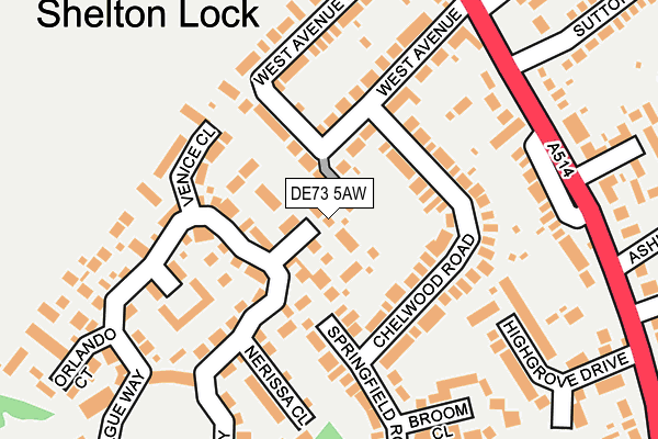 DE73 5AW map - OS OpenMap – Local (Ordnance Survey)