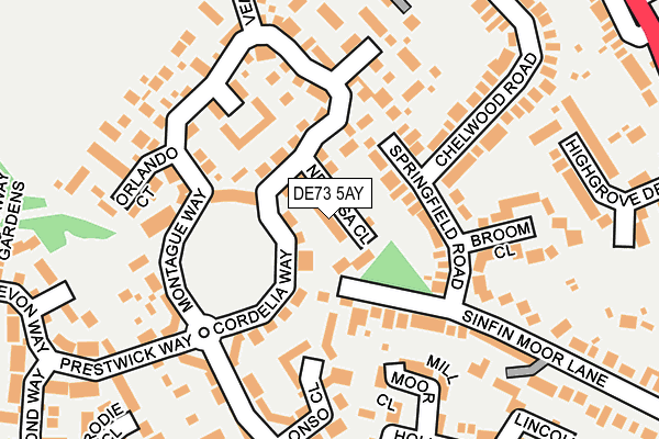 DE73 5AY map - OS OpenMap – Local (Ordnance Survey)