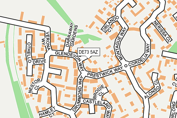 DE73 5AZ map - OS OpenMap – Local (Ordnance Survey)