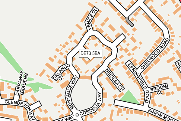 DE73 5BA map - OS OpenMap – Local (Ordnance Survey)