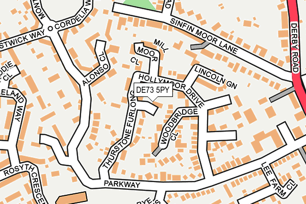 DE73 5PY map - OS OpenMap – Local (Ordnance Survey)