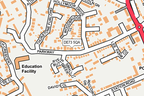 DE73 5QA map - OS OpenMap – Local (Ordnance Survey)