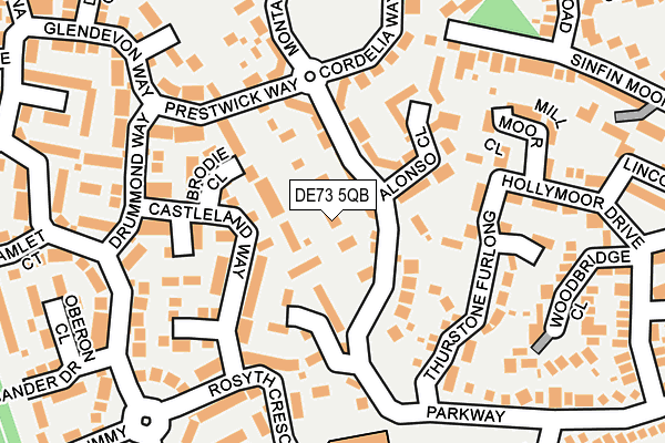 DE73 5QB map - OS OpenMap – Local (Ordnance Survey)
