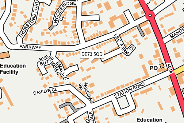 DE73 5QD map - OS OpenMap – Local (Ordnance Survey)