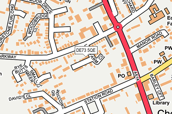 DE73 5QE map - OS OpenMap – Local (Ordnance Survey)