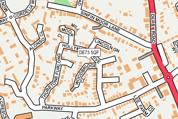 DE73 5QF map - OS OpenMap – Local (Ordnance Survey)