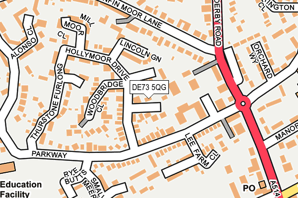 DE73 5QG map - OS OpenMap – Local (Ordnance Survey)