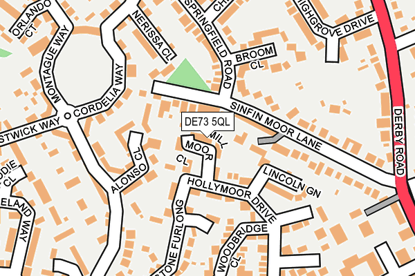 DE73 5QL map - OS OpenMap – Local (Ordnance Survey)