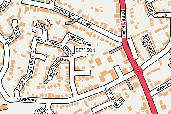 DE73 5QN map - OS OpenMap – Local (Ordnance Survey)