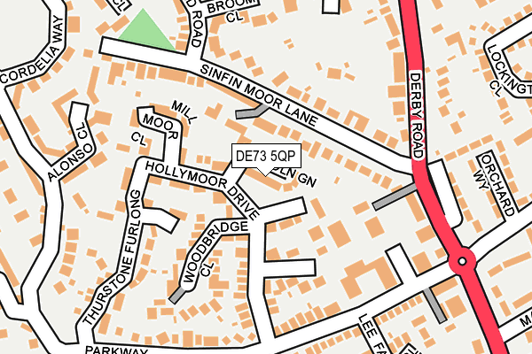 DE73 5QP map - OS OpenMap – Local (Ordnance Survey)