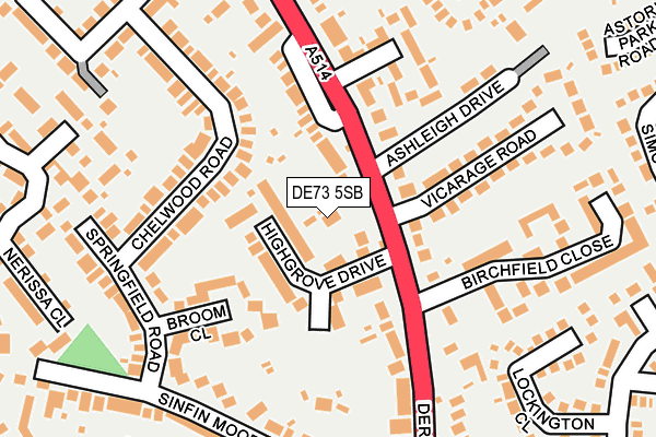 DE73 5SB map - OS OpenMap – Local (Ordnance Survey)