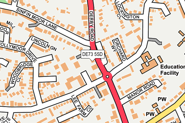 DE73 5SD map - OS OpenMap – Local (Ordnance Survey)
