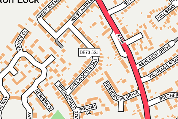 DE73 5SJ map - OS OpenMap – Local (Ordnance Survey)