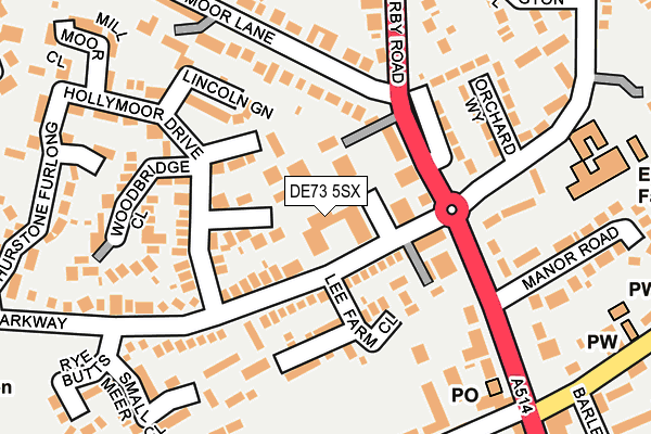 DE73 5SX map - OS OpenMap – Local (Ordnance Survey)